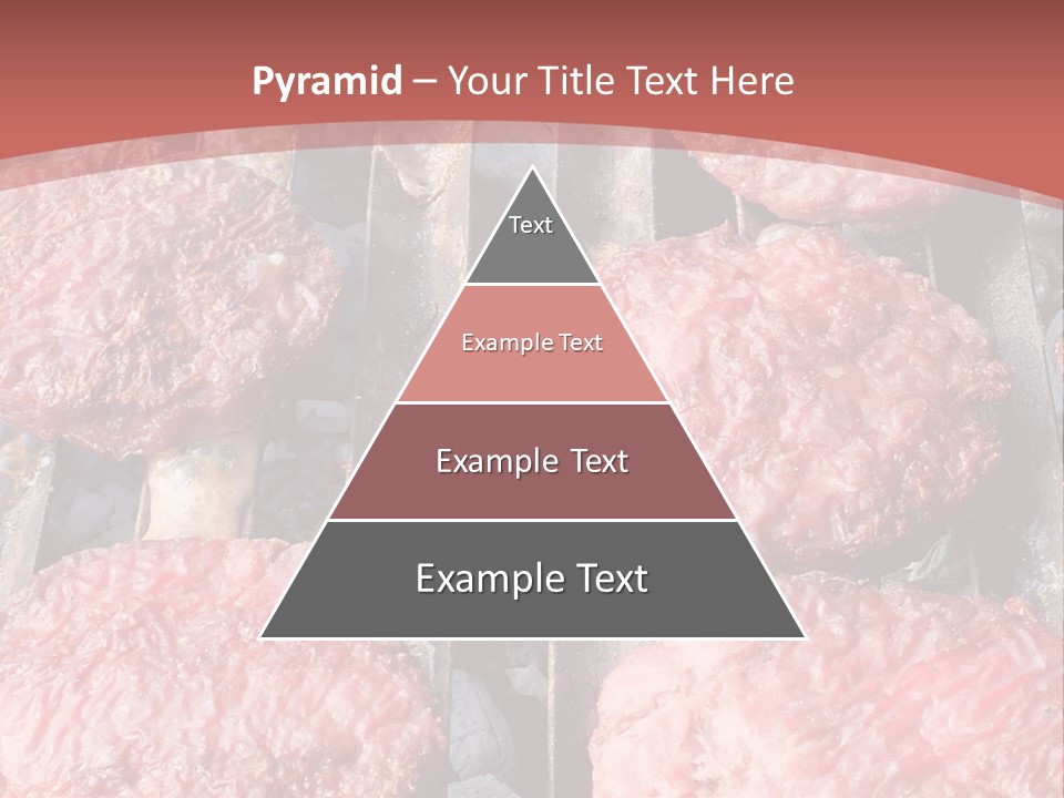 Hamburgers Cooking On A Grill With A Red Background PowerPoint Template