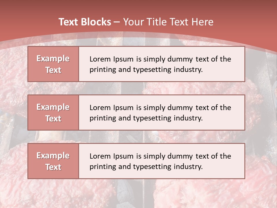 Hamburgers Cooking On A Grill With A Red Background PowerPoint Template
