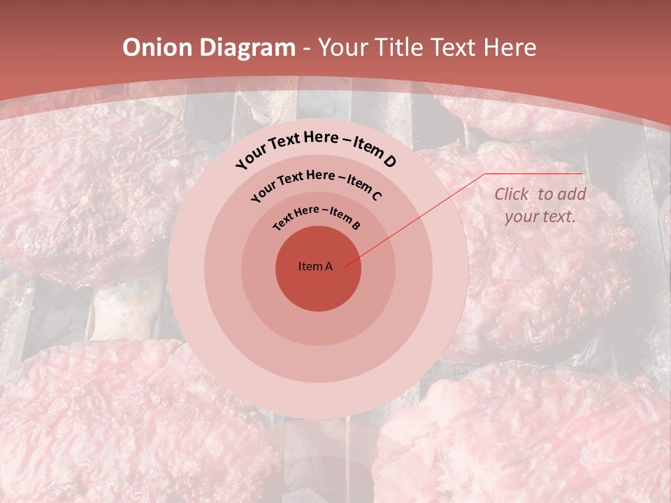 Hamburgers Cooking On A Grill With A Red Background PowerPoint Template