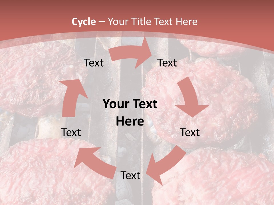 Hamburgers Cooking On A Grill With A Red Background PowerPoint Template