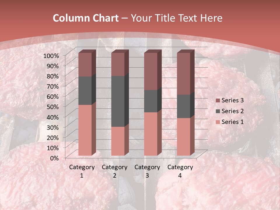 Hamburgers Cooking On A Grill With A Red Background PowerPoint Template
