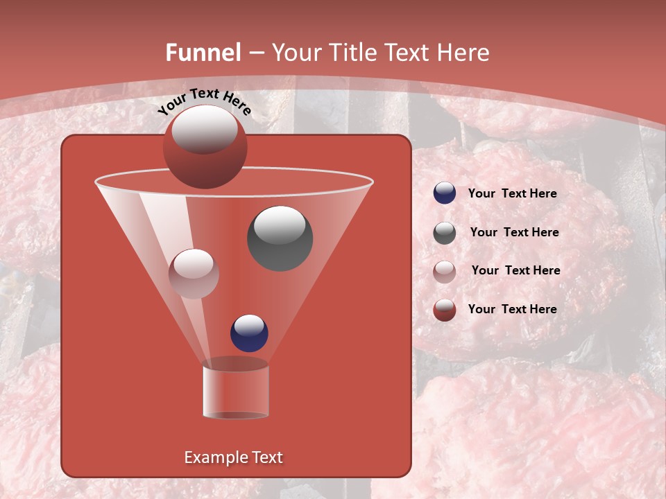 Hamburgers Cooking On A Grill With A Red Background PowerPoint Template