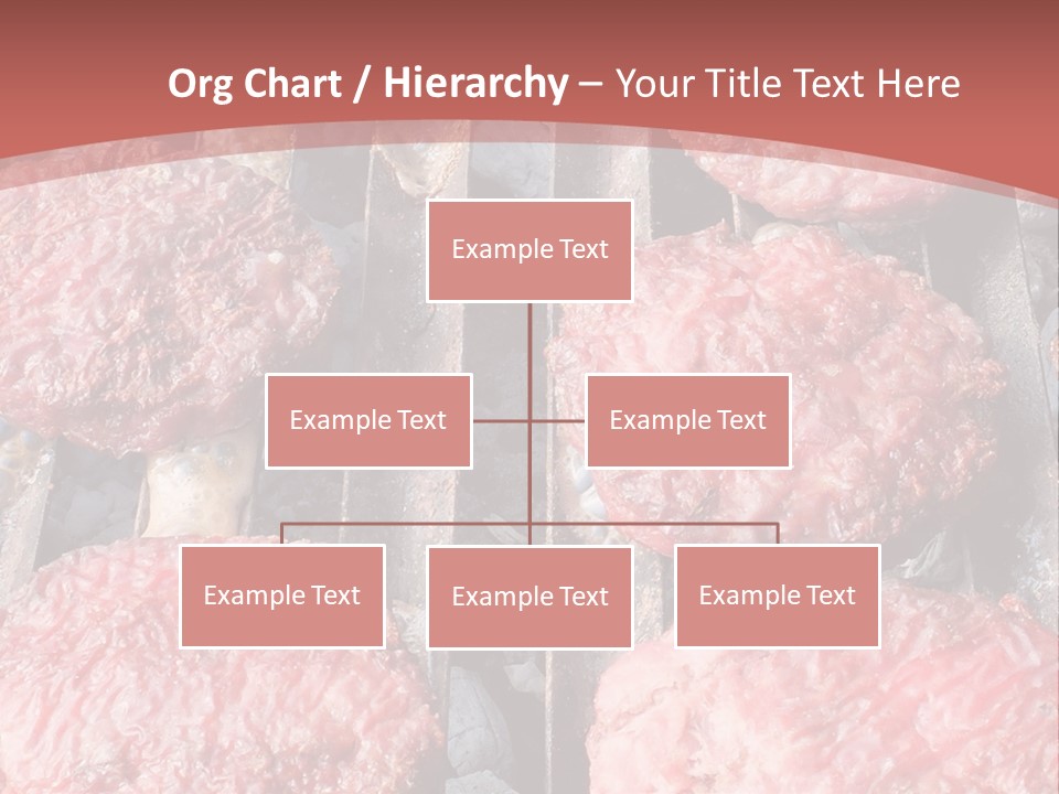 Hamburgers Cooking On A Grill With A Red Background PowerPoint Template