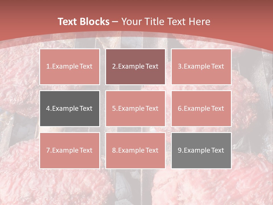 Hamburgers Cooking On A Grill With A Red Background PowerPoint Template