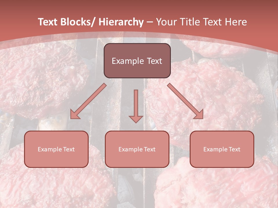 Hamburgers Cooking On A Grill With A Red Background PowerPoint Template