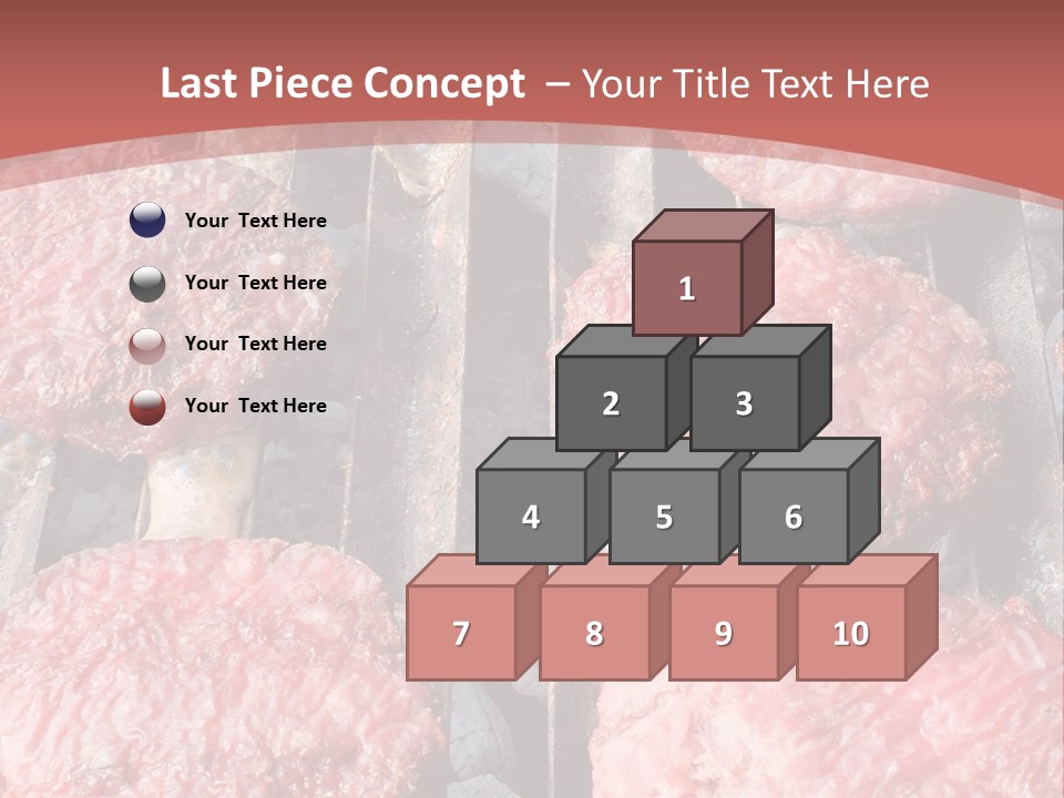 Hamburgers Cooking On A Grill With A Red Background PowerPoint Template