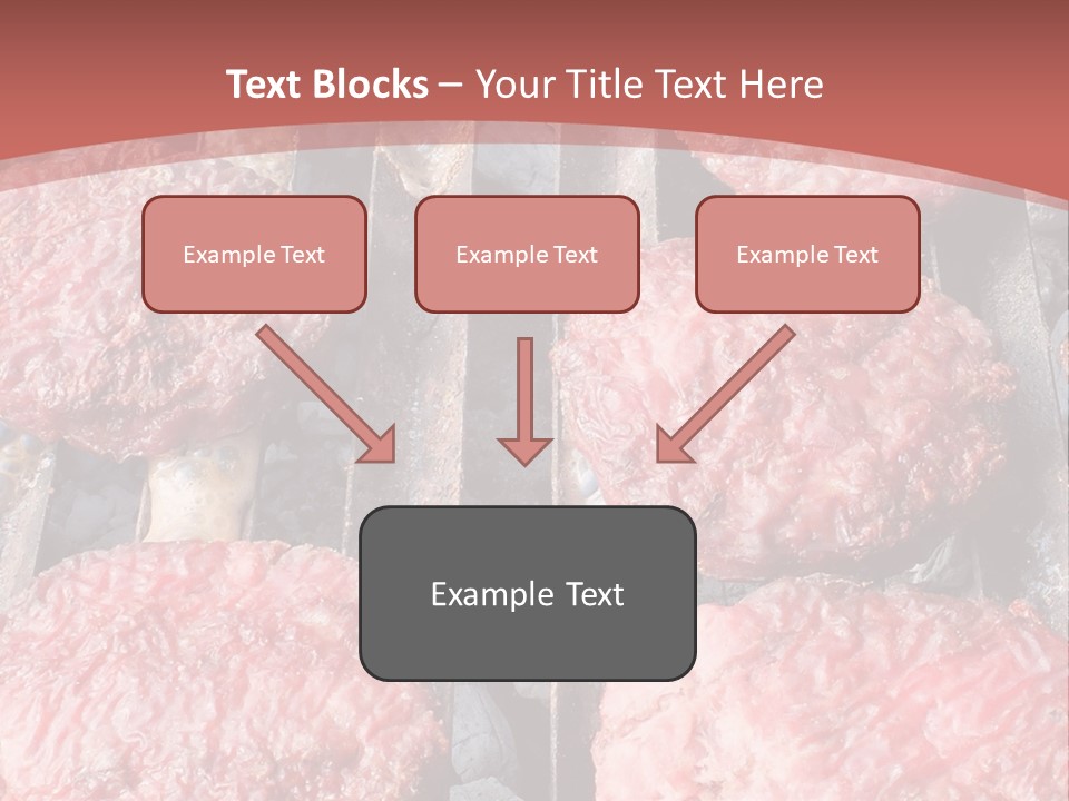 Hamburgers Cooking On A Grill With A Red Background PowerPoint Template