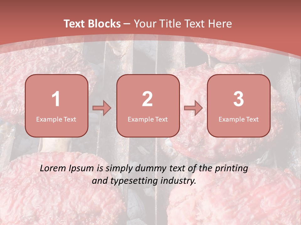 Hamburgers Cooking On A Grill With A Red Background PowerPoint Template