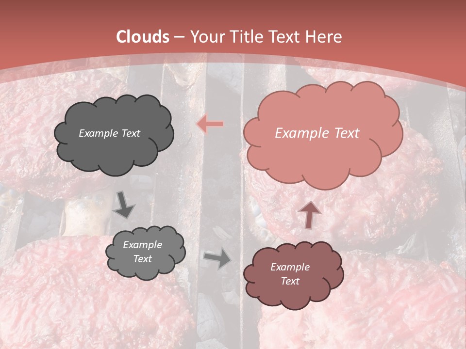Hamburgers Cooking On A Grill With A Red Background PowerPoint Template