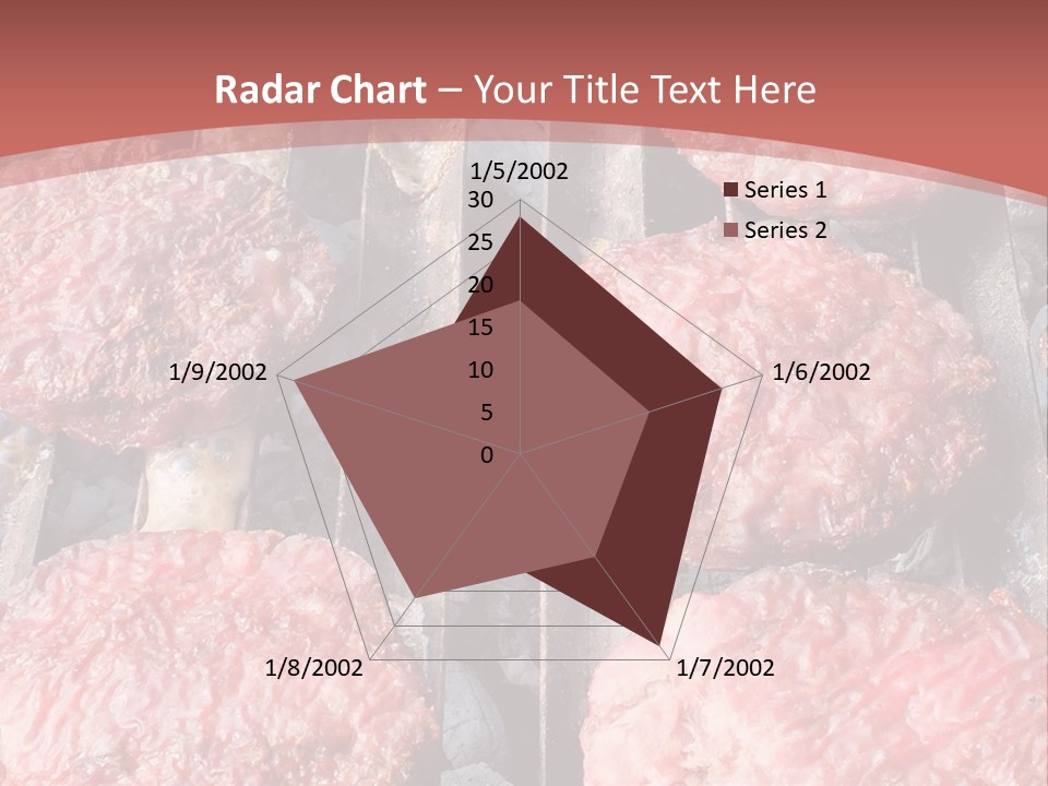 Hamburgers Cooking On A Grill With A Red Background PowerPoint Template