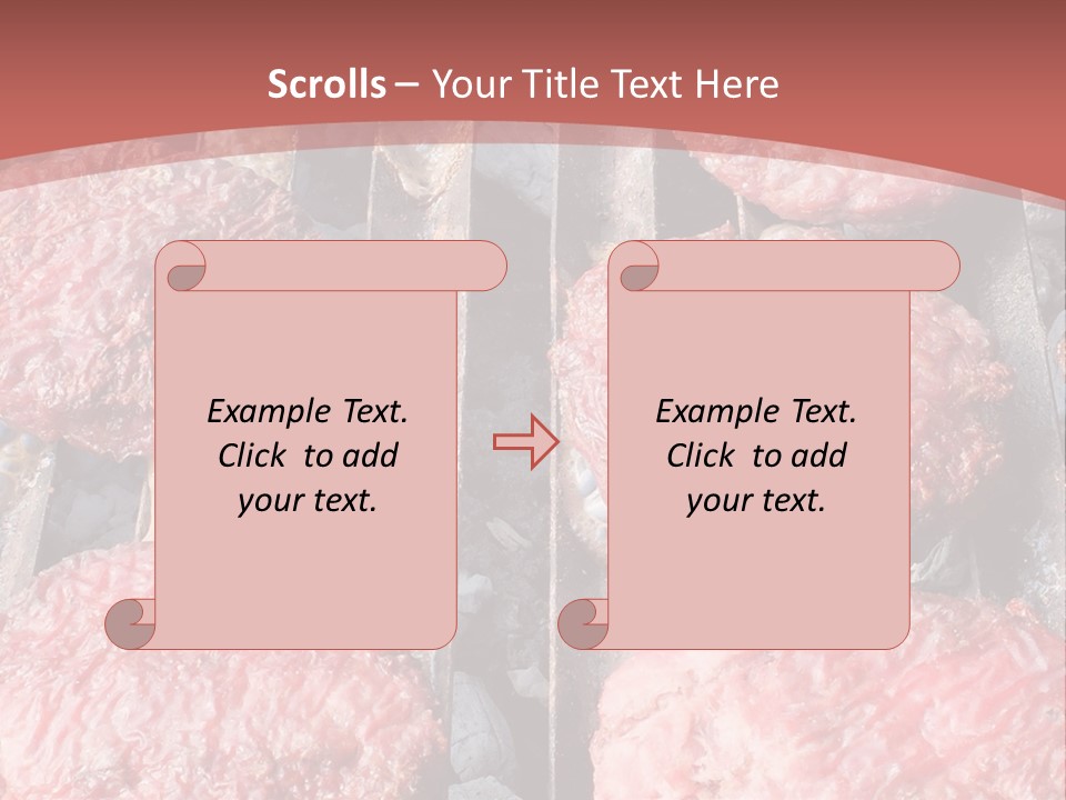Hamburgers Cooking On A Grill With A Red Background PowerPoint Template