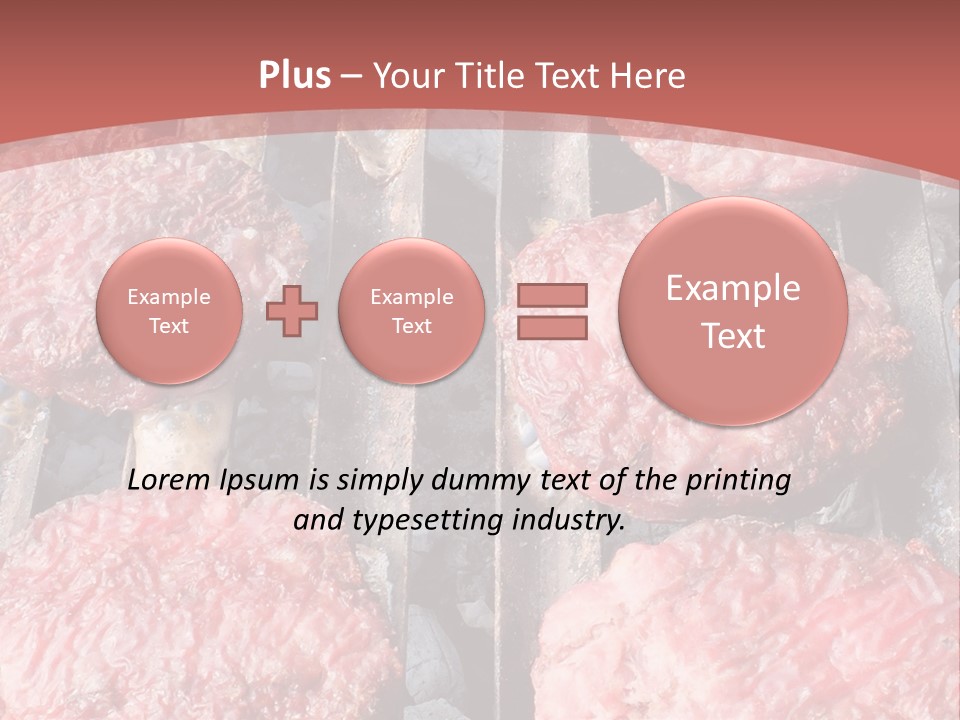 Hamburgers Cooking On A Grill With A Red Background PowerPoint Template