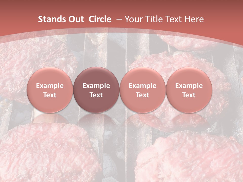 Hamburgers Cooking On A Grill With A Red Background PowerPoint Template