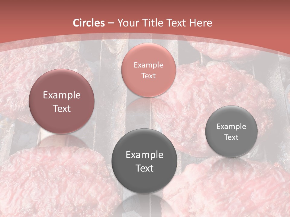 Hamburgers Cooking On A Grill With A Red Background PowerPoint Template