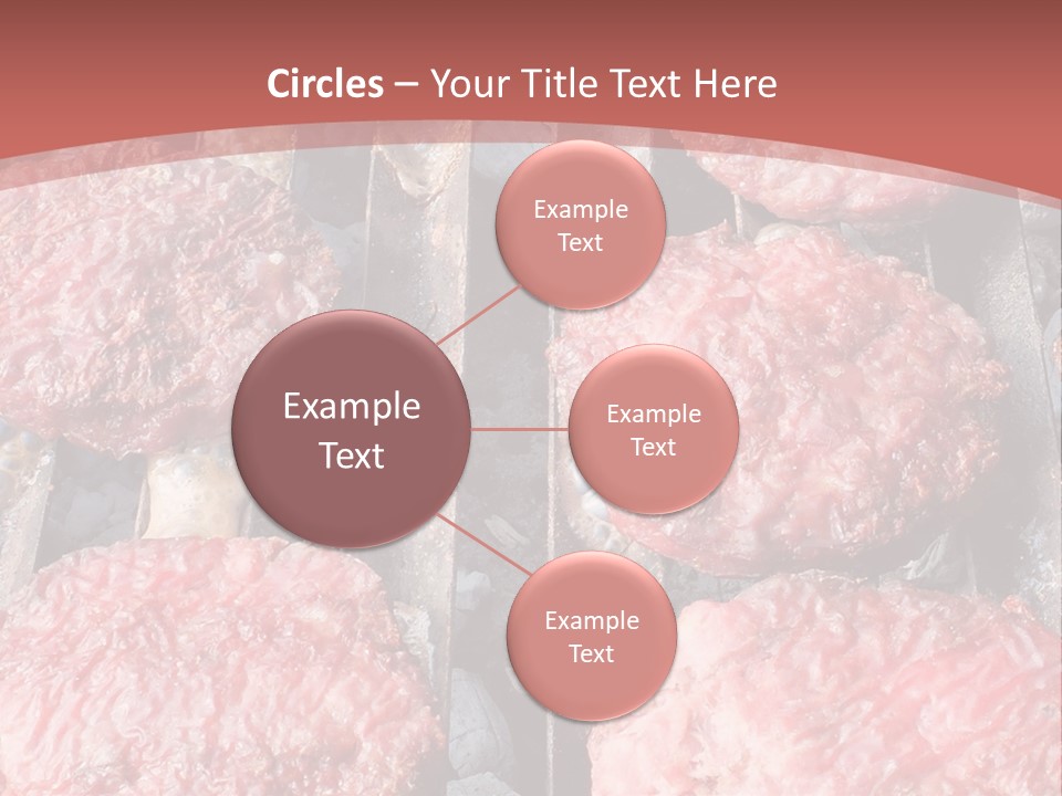 Hamburgers Cooking On A Grill With A Red Background PowerPoint Template
