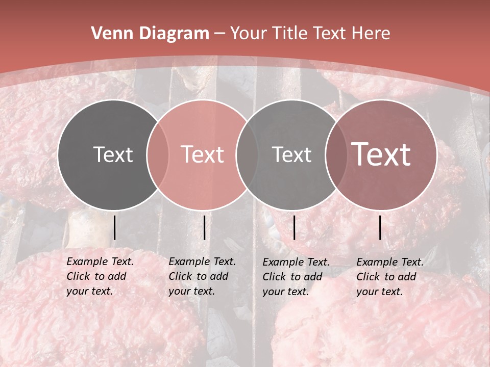 Hamburgers Cooking On A Grill With A Red Background PowerPoint Template