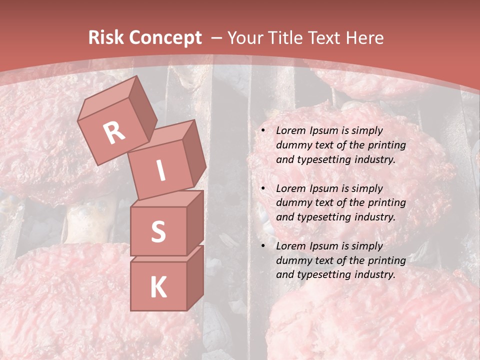 Hamburgers Cooking On A Grill With A Red Background PowerPoint Template
