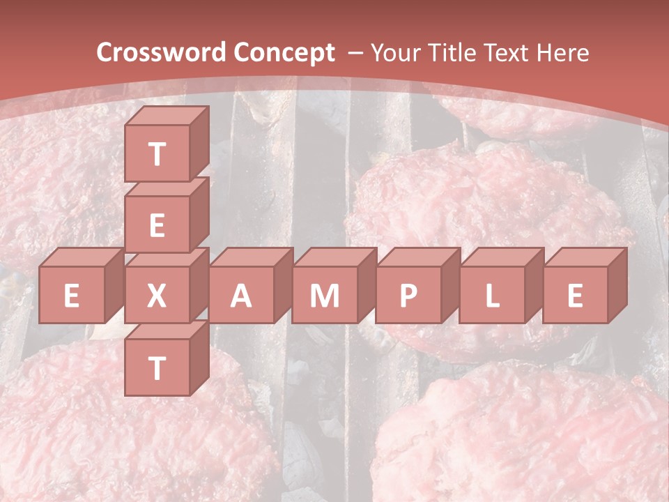 Hamburgers Cooking On A Grill With A Red Background PowerPoint Template