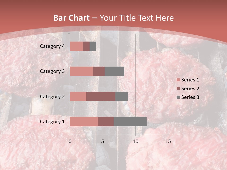 Hamburgers Cooking On A Grill With A Red Background PowerPoint Template