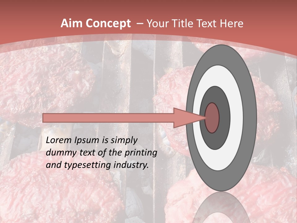 Hamburgers Cooking On A Grill With A Red Background PowerPoint Template
