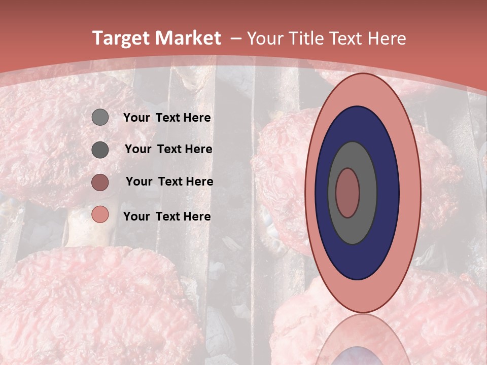 Hamburgers Cooking On A Grill With A Red Background PowerPoint Template