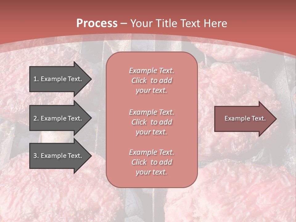 Hamburgers Cooking On A Grill With A Red Background PowerPoint Template