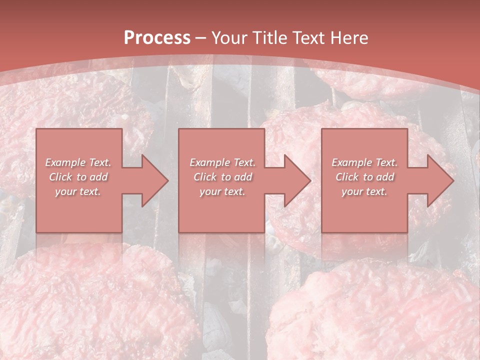 Hamburgers Cooking On A Grill With A Red Background PowerPoint Template