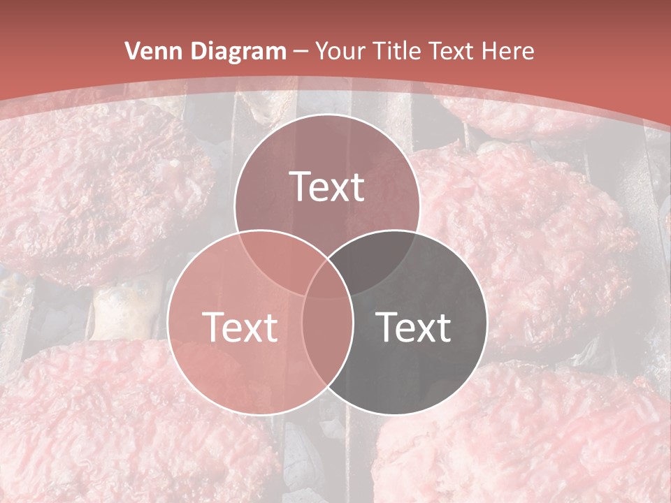 Hamburgers Cooking On A Grill With A Red Background PowerPoint Template