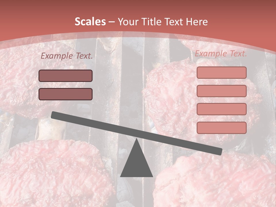 Hamburgers Cooking On A Grill With A Red Background PowerPoint Template