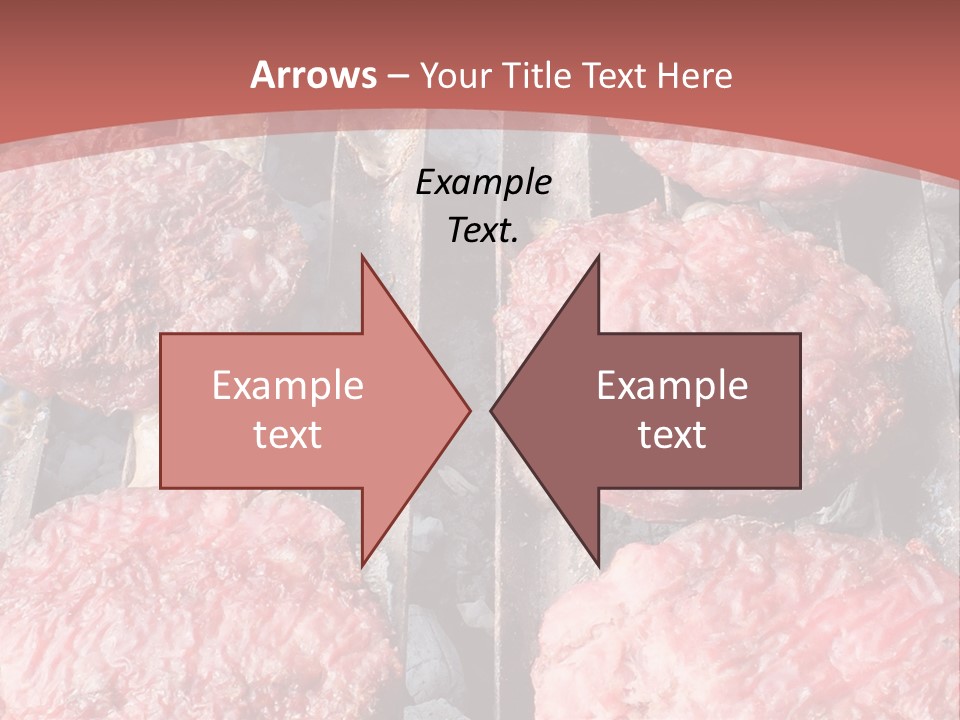 Hamburgers Cooking On A Grill With A Red Background PowerPoint Template