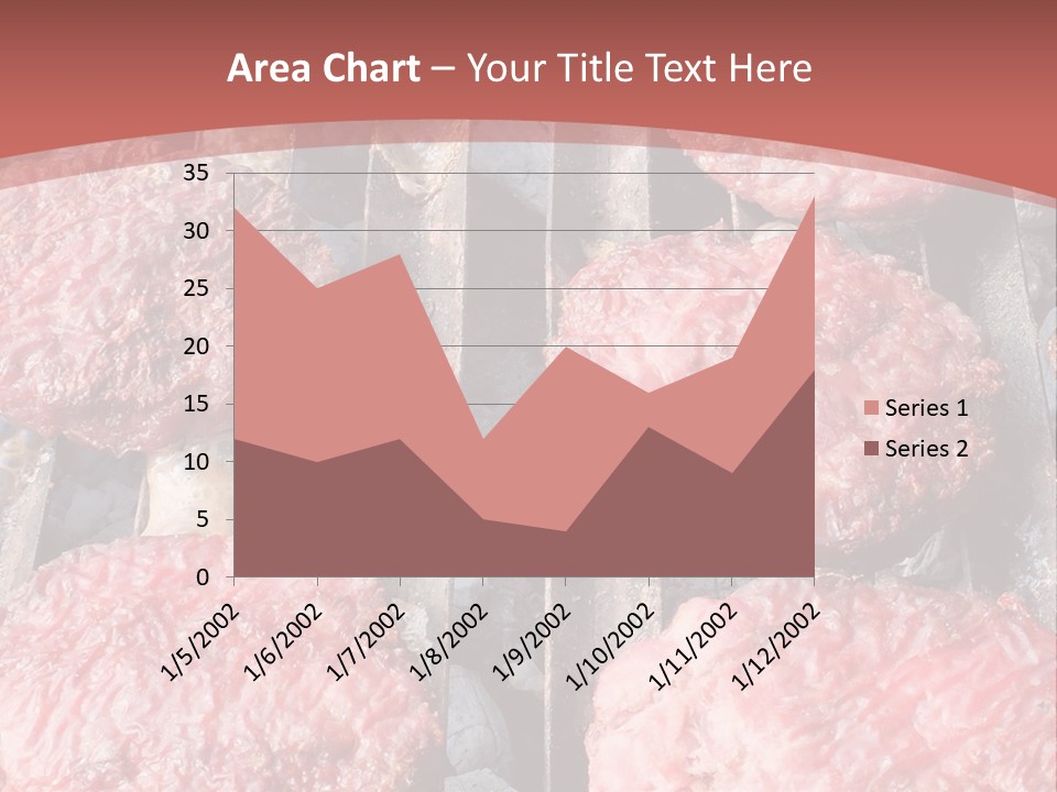 Hamburgers Cooking On A Grill With A Red Background PowerPoint Template