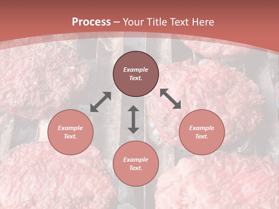 Hamburgers Cooking On A Grill With A Red Background PowerPoint Template