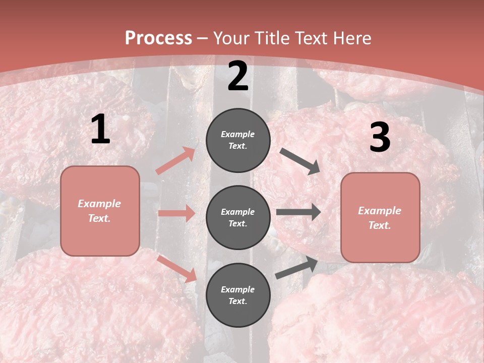 Hamburgers Cooking On A Grill With A Red Background PowerPoint Template