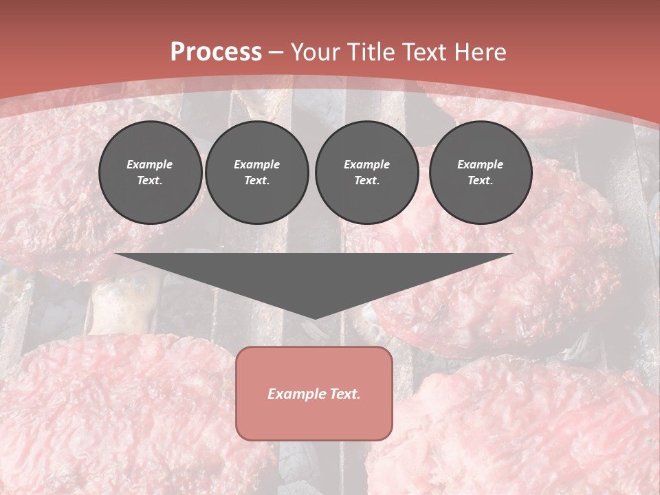 Hamburgers Cooking On A Grill With A Red Background PowerPoint Template