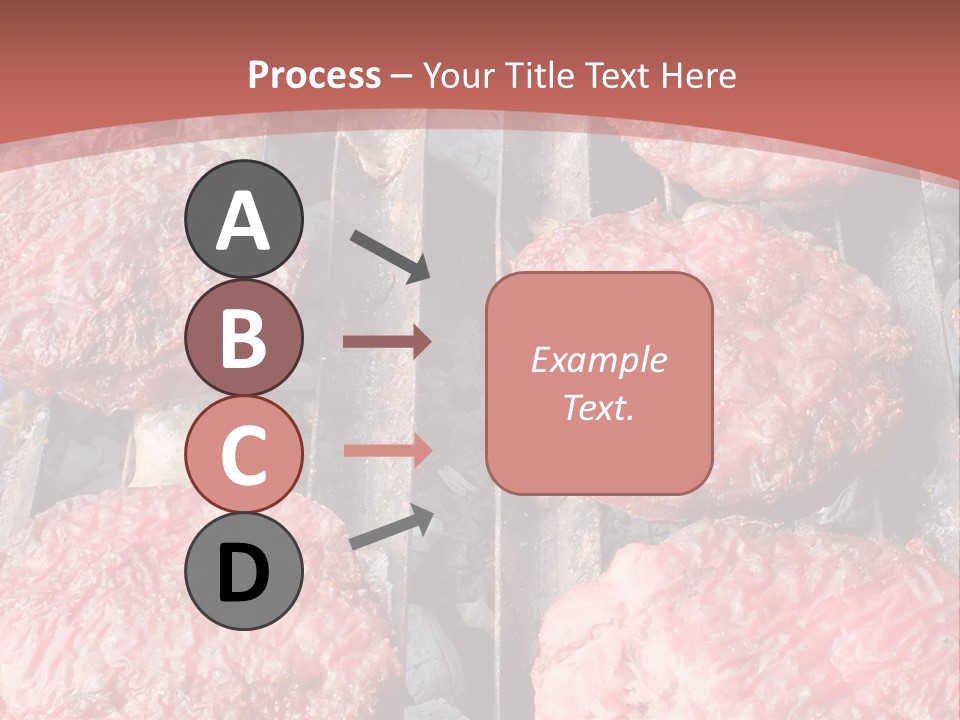 Hamburgers Cooking On A Grill With A Red Background PowerPoint Template