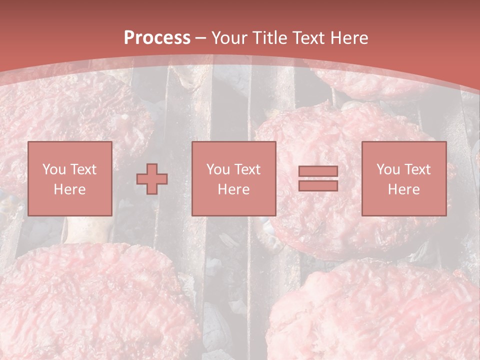 Hamburgers Cooking On A Grill With A Red Background PowerPoint Template
