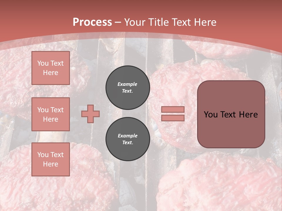 Hamburgers Cooking On A Grill With A Red Background PowerPoint Template