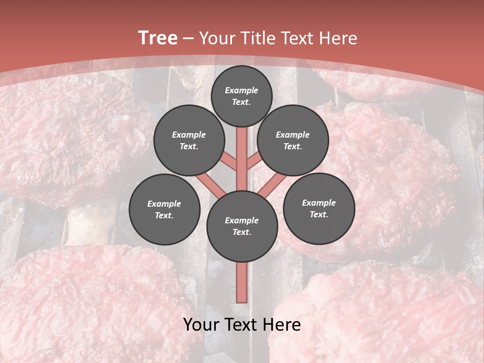 Hamburgers Cooking On A Grill With A Red Background PowerPoint Template