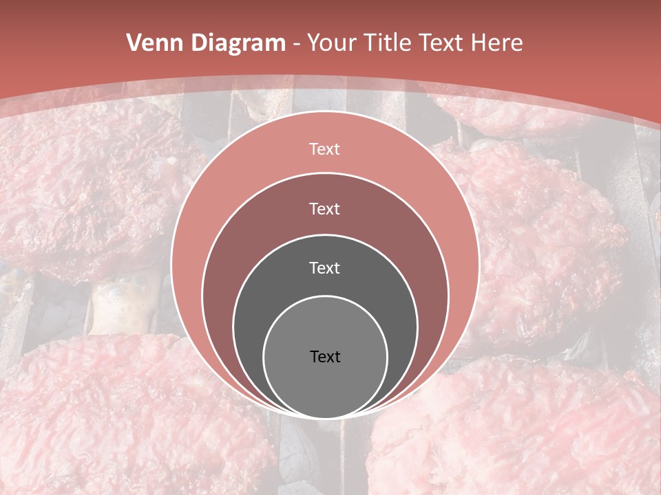 Hamburgers Cooking On A Grill With A Red Background PowerPoint Template
