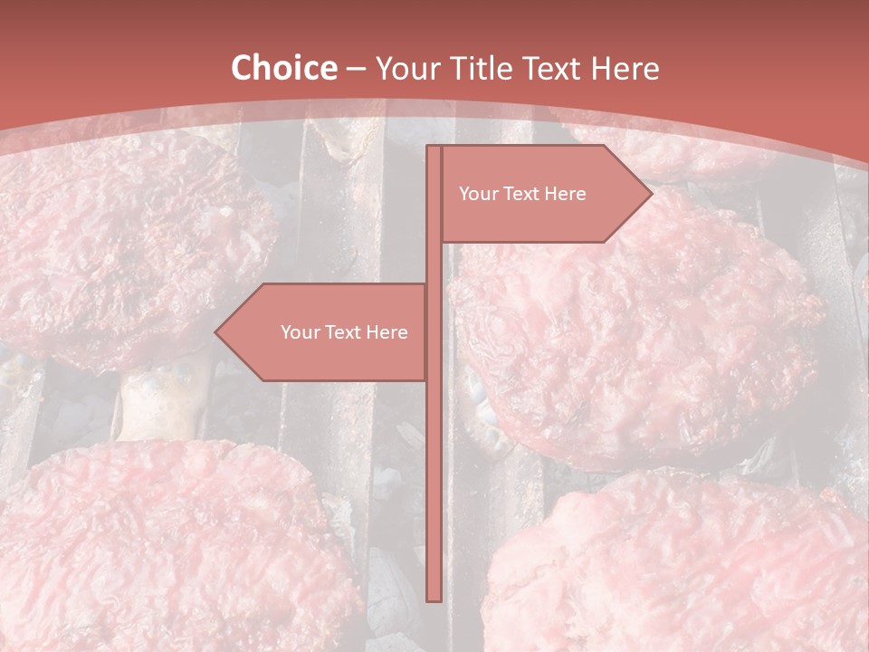 Hamburgers Cooking On A Grill With A Red Background PowerPoint Template