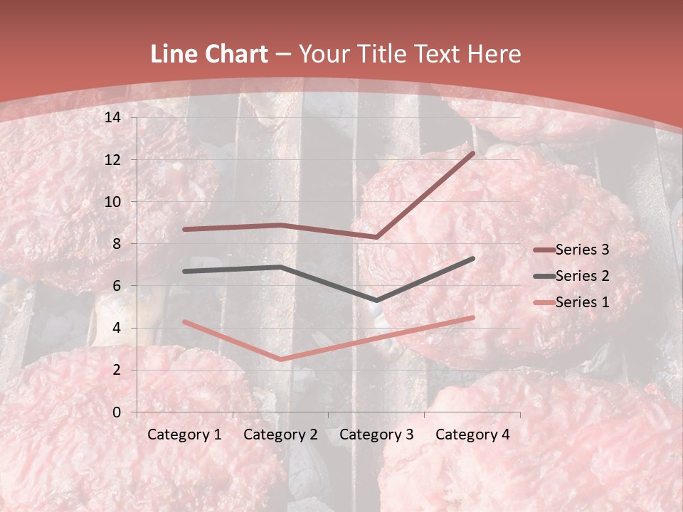 Hamburgers Cooking On A Grill With A Red Background PowerPoint Template