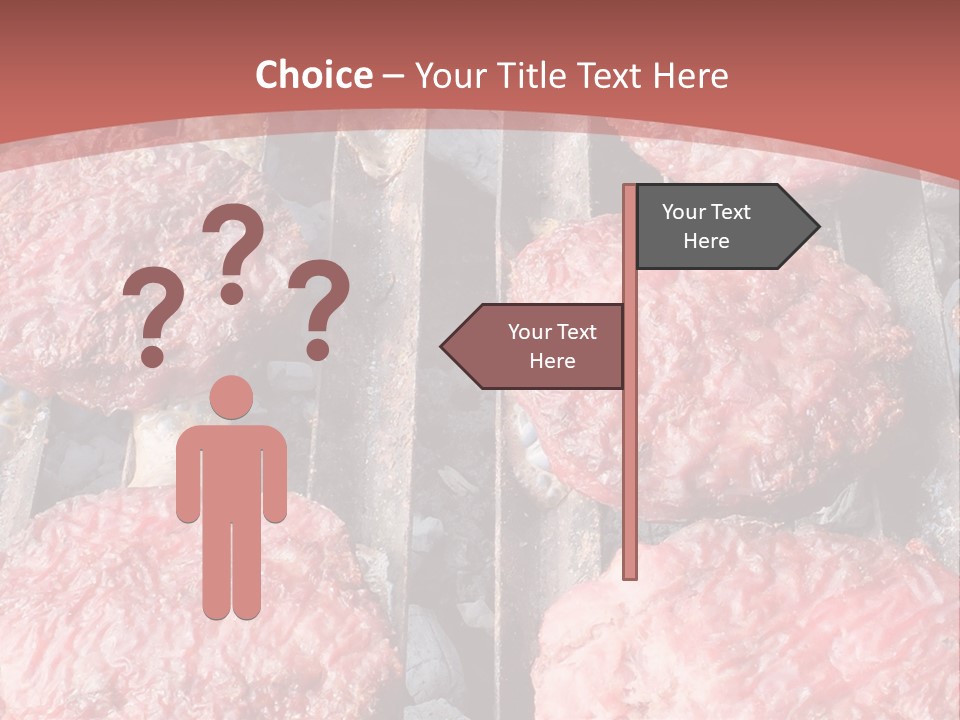 Hamburgers Cooking On A Grill With A Red Background PowerPoint Template