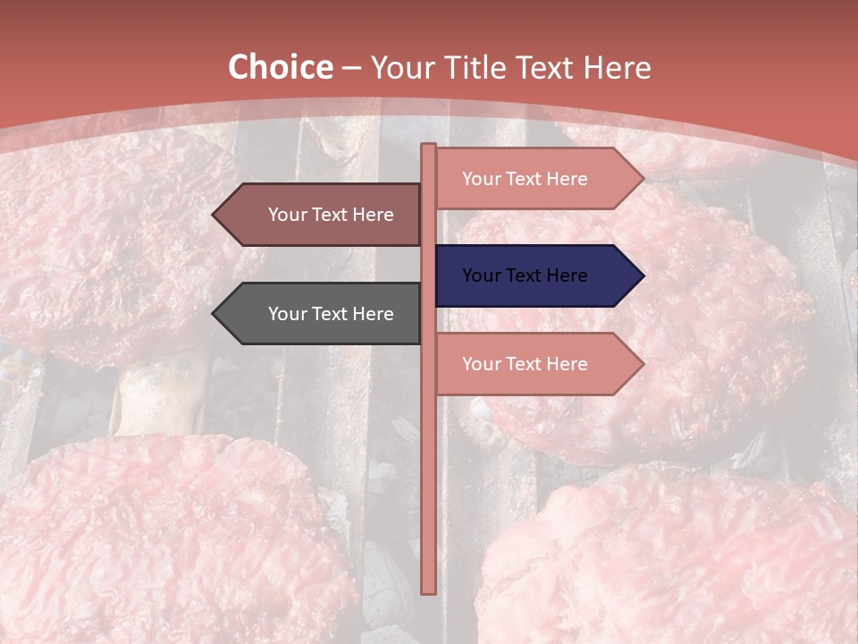 Hamburgers Cooking On A Grill With A Red Background PowerPoint Template