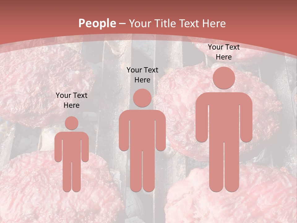 Hamburgers Cooking On A Grill With A Red Background PowerPoint Template