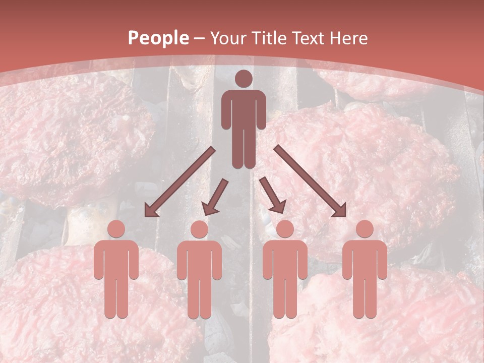 Hamburgers Cooking On A Grill With A Red Background PowerPoint Template