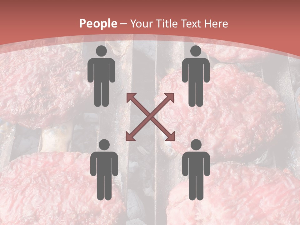 Hamburgers Cooking On A Grill With A Red Background PowerPoint Template