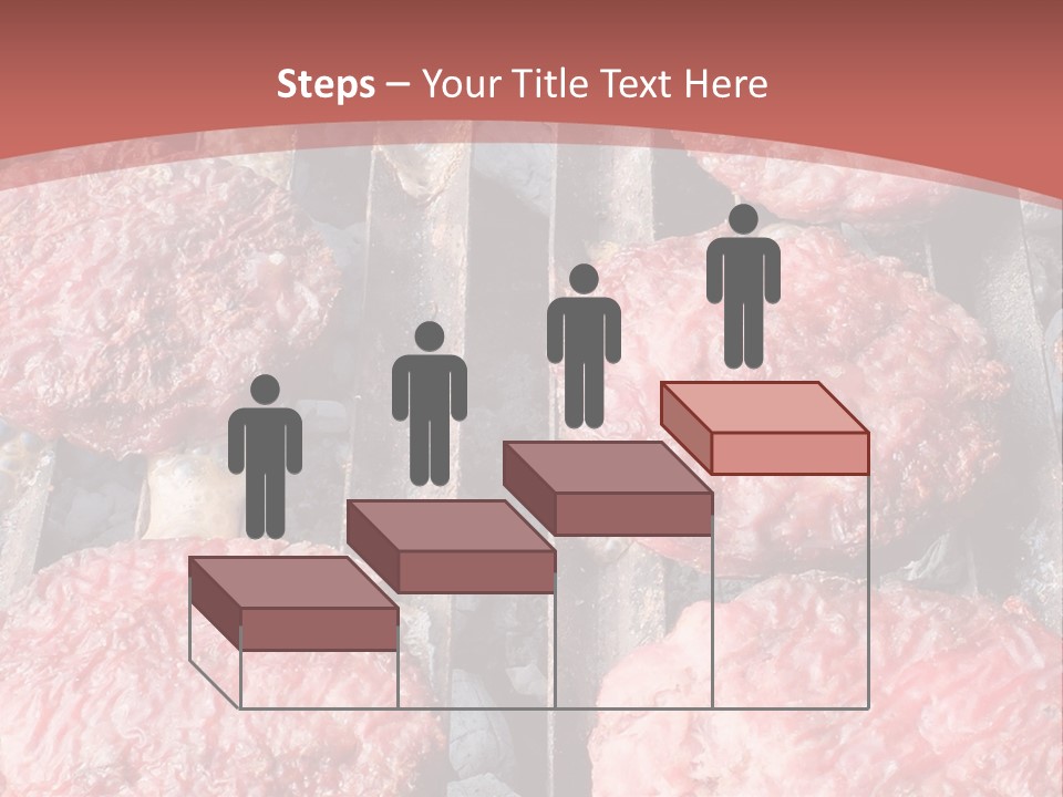 Hamburgers Cooking On A Grill With A Red Background PowerPoint Template
