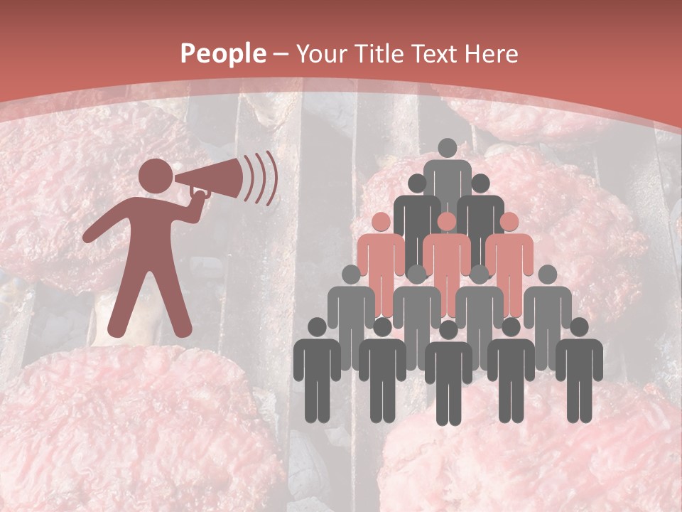 Hamburgers Cooking On A Grill With A Red Background PowerPoint Template