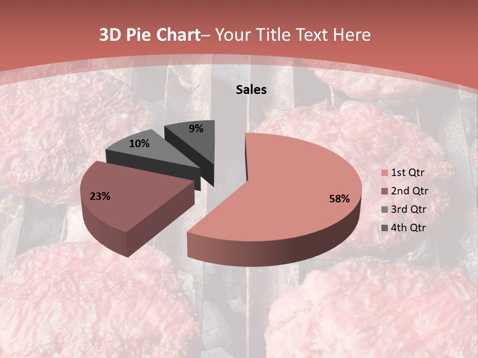 Hamburgers Cooking On A Grill With A Red Background PowerPoint Template