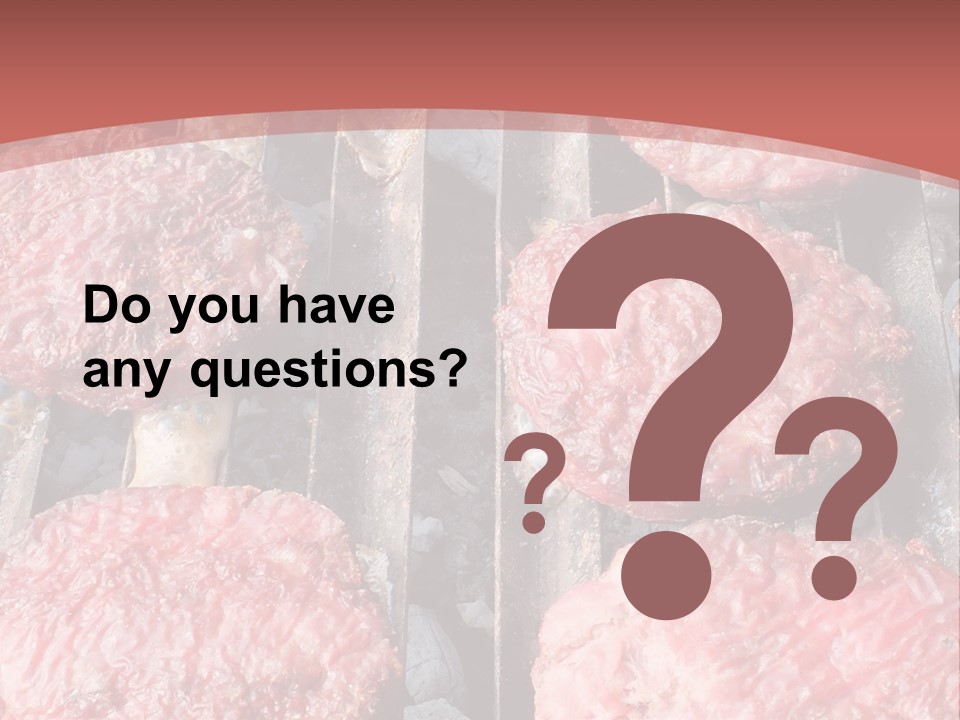 Hamburgers Cooking On A Grill With A Red Background PowerPoint Template